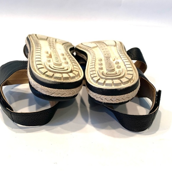Adam Tucker Black Genuine Leather Espadrille Sandal - Picture 11 of 12